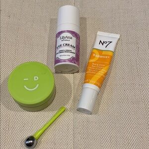 Set of partially used eye creams